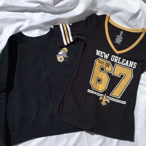 2 New Orleans Saints Items, 1 Sweatshirt, 1 Short Sleeve T-Shirt